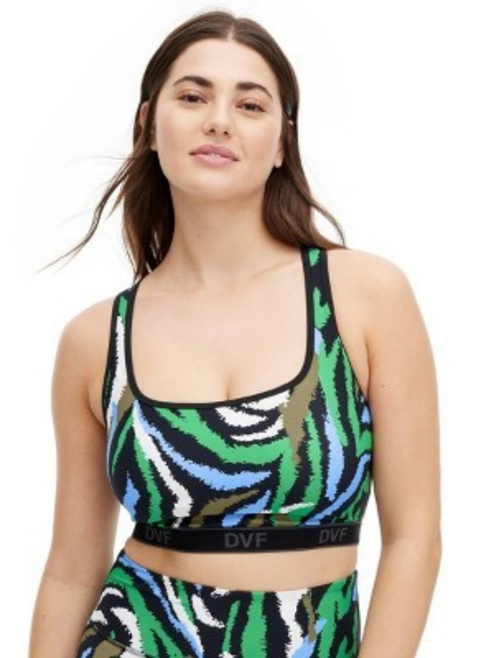 Women's Racerback Disco Zebra Green Sports Bra - DVF for Target